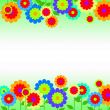 Border with spring flowers