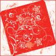 Decorative flowers on color background