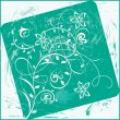 Decorative flowers on color background