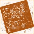 Decorative flowers on color background