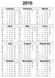 Сalendar of 2010 year.