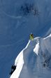 snowboarder ride on high mountain