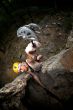 man climb on rock