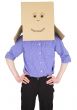 Man with carton box instead of head