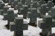 Ordered stone crosses in ancient cemetery