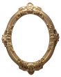 Isolated empty oval golden frame