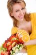 Blond girl and her salad