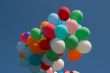 Countless colorful balloons in deep blue sky