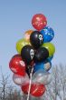 Countless colorful balloons in deep blue sky