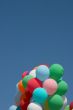 Countless colorful balloons in deep blue sky