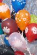 Countless colorful balloons in deep blue sky