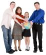 Family and terrestrial globe