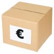 Cardboard box with a euro sign