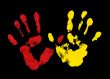 Yellow and red fingerprint