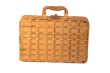 Woven hamper with handles with clipping path