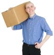 Man and cardboard