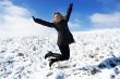 Jumping in snow