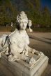 white woman lion statue