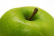 beautiful green apple on white background