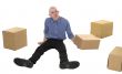 Man and pile cardboard