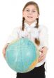 Girl and terrestrial globe