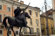 Piacenza - Monumental statue and colorful building