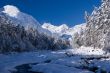 Winter mountain river