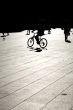 cyclist against sun