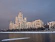 Moscow `Stalin` scyscraper on the river