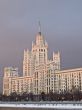 Moscow `Stalin` large apartment house on the river