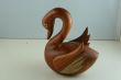 A wooden swan