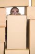 Man and cardboard boxes;stock-man;stockman