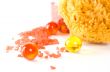 natural sponge, bath salt and oil balls