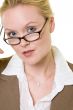 Blond woman in eyeglasses