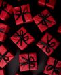red gift boxes on black