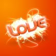 3D illustration of the word Love Orange