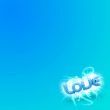 3D illustration of the word Love Blue mini