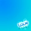 3D illustration of the word Love Blue mini