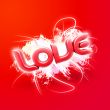 3D illustration of the word Love Red