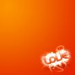 3D illustration of the word Love Orange mini