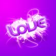 3D illustration of the word Love Pink
