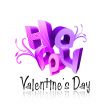 Happy Valentine`s Day Illustrated Types III Violet