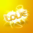 3D illustration of the word Love Yellow