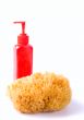sponge and body lotion