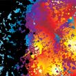 black ink splat border rainbow