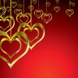 gold love heart hang