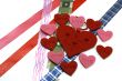 A lot of red and pink hearts with colours bows