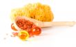 natural sponge, bath salt and oil balls