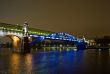 Foot bridge over the Moscow river. Russia. Night scene.