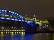 Foot bridge over the Moscow river. Night scene.